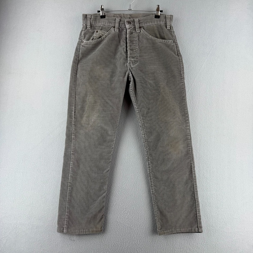 Vintage Levis Pants Mens 32 (Fits 31x27) Gray Corduroy Button Fly 80s USA Made